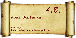 Abai Boglárka névjegykártya
