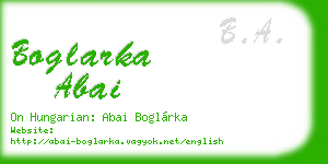 boglarka abai business card